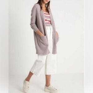 Madewell Kent Cardigan Sweater in Coziest Wool Yarn Heather Purple Pink Sz M